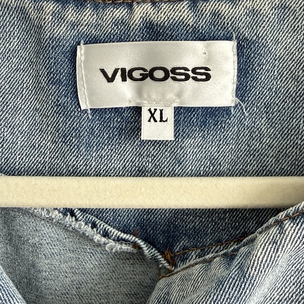 VIGOSS Denim Vest XL Festival Boho Cabin Eclectic - Picture 5 of 10